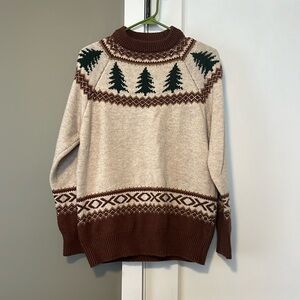 Cozy Cabin Sweater by Kiel James Patrick with Tree Pattern
